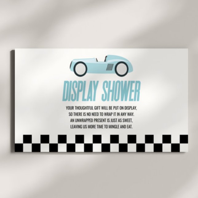 Tarjeta De Recepción Blue Race Car Baby Shower Display Shower (Subido por el creador)