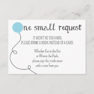 Tarjeta De Recepción Blue Ready to Pop Baby Shower Book Request Card