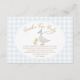 Tarjeta De Recepción Blue Silly Goose Gingham Duck ducha de bebé