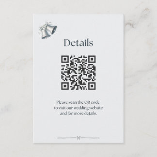 Tarjeta De Recepción Blue Silver Wedding Bells Details Enclosure