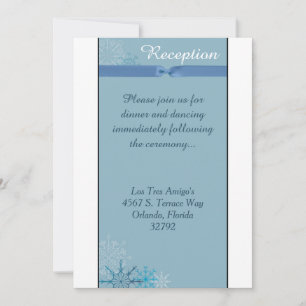 Tarjeta de recepción Blue Snowflake Winter 3.5x7