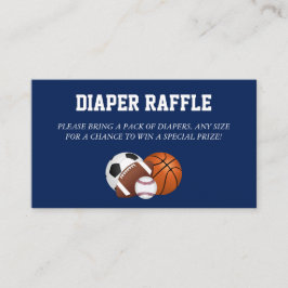 Tarjeta De Recepción Blue Sports Baby Shower Diaper Raffle