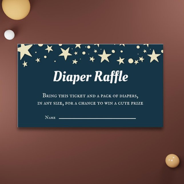 Tarjeta De Recepción Blue Stars Baby Shower Diaper Raffle (Subido por el creador)
