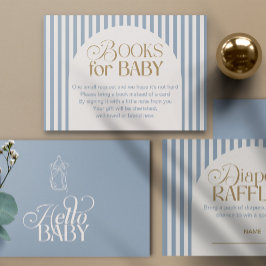 Tarjeta De Recepción Blue Stripes Arch Vintage Boy Books for baby