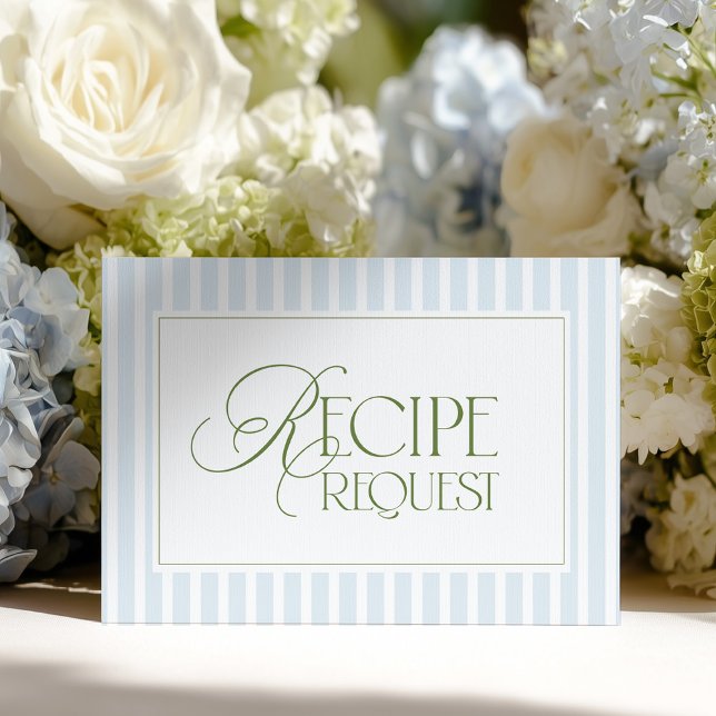 Tarjeta De Recepción Blue Stripes Bridal Shower Enclosure Card (Subido por el creador)