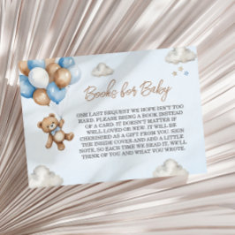 Tarjeta De Recepción Blue Tan Teddy Bear globos para bebé