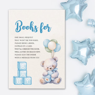 Tarjeta De Recepción Blue Teddy Bear "We Can Bearly Wait"