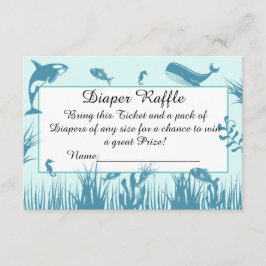 Tarjeta De Recepción Blue Under Sea Baby Shower Diaper Raffle