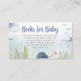 Tarjeta De Recepción Blue Under the Sea Baby Shower Books for Baby
