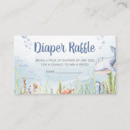 Tarjeta De Recepción Blue Under the Sea Baby Shower Diaper Raffle