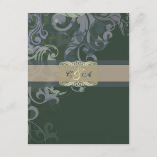 Tarjeta de recepción Blue Victoria Wedding