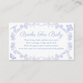 Tarjeta De Recepción Blue Whimsical Garden Chinoiserie Libros para bebé