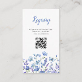 Tarjeta De Recepción Blue Wildflower Floral Registry Brillante Shower