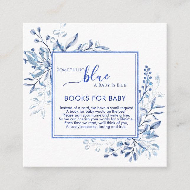 Tarjeta De Recepción Blue Wildflower Something Blue Books for Baby   (Anverso)