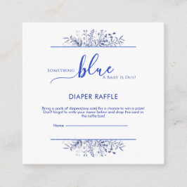 Tarjeta De Recepción Blue Wildflower Something Blue Diaper Raffle 