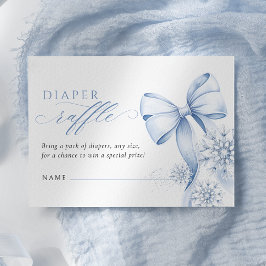 Tarjeta De Recepción Blue Winter Baby Shower Diaper Raffle