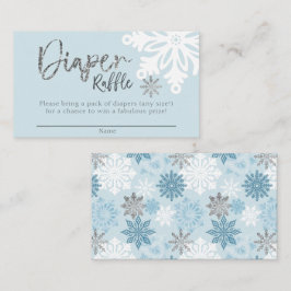 Tarjeta De Recepción Blue Winter Baby Shower Diaper Raffle Ticket
