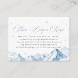 Tarjeta De Recepción Blue Winter Bridal Shower Recipe Request