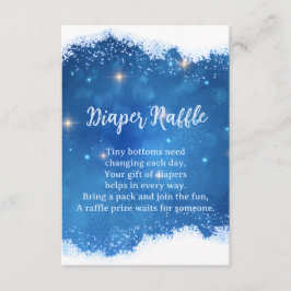 Tarjeta De Recepción Blue Winter Wonderland Diaper Raffle Card