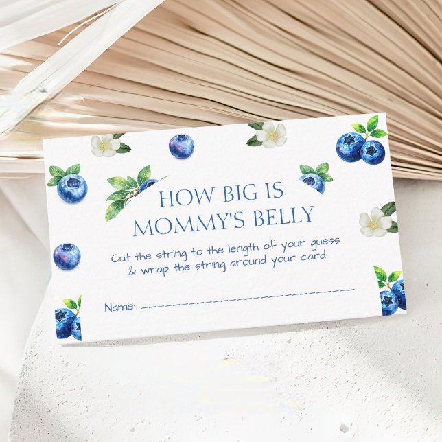 Tarjeta De Recepción Blueberry Baby Shower How Big is Her Belly Game (Subido por el creador)