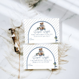 Tarjeta De Recepción Blueberry Bear Baby Boy Ducha Diaper Raffle