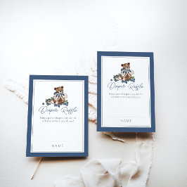 Tarjeta De Recepción Blueberry Bear Baby Boy Ducha Diaper Raffle