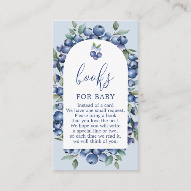 Tarjeta De Recepción Blueberry Books for Baby Request Card (Anverso)