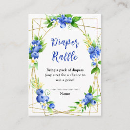 Tarjeta De Recepción Blueberry Floral Baby Shower Diaper Raffle