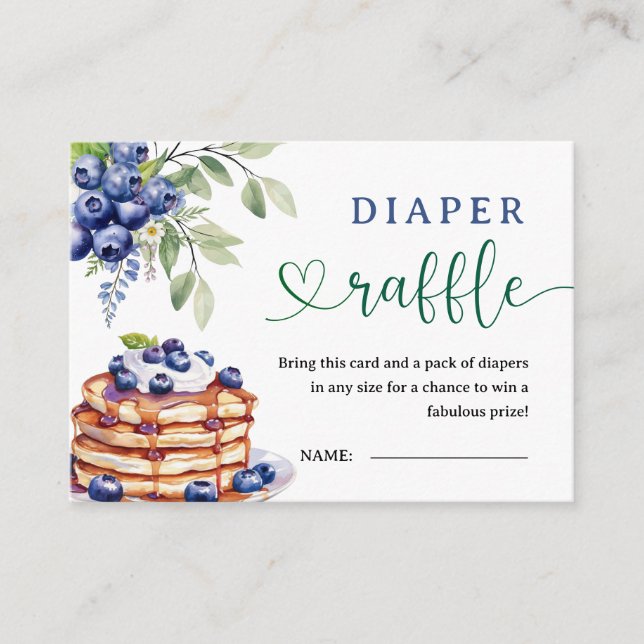 Tarjeta De Recepción Blueberry Pancake Brunch Baby Shower Diaper Raffle (Anverso)
