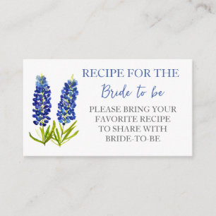 Tarjeta De Recepción Bluebonnets Flores azul Flor salvaje Ducha de novi