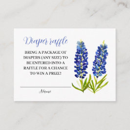 Tarjeta De Recepción Bluebonnets Texas Floral Diaper Raffle Baby Shower