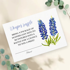 Tarjeta De Recepción Bluebonnets Texas Floral Diaper Rifas para Baby Sh