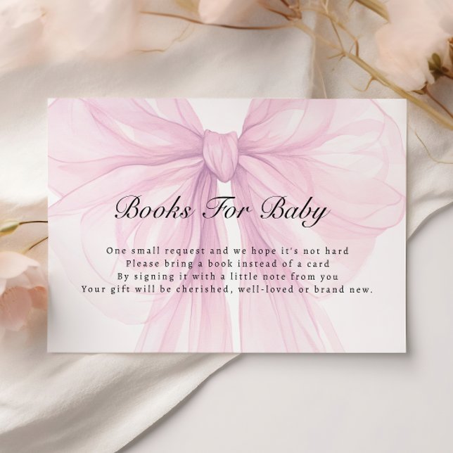 Tarjeta De Recepción Blush Bow Books for Baby Enclosure Card (Subido por el creador)