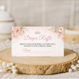 Tarjeta De Recepción Blush Floral Baby in Bloom Diaper Raffle