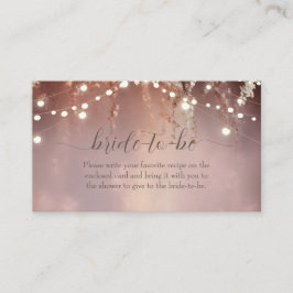 Tarjeta De Recepción Blush Flowers String Lights