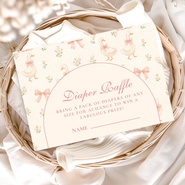 Tarjeta De Recepción Blush Goose Storybook Diapper Raffle (Subido por el creador)