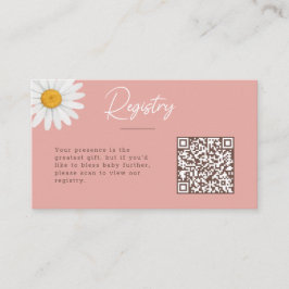Tarjeta De Recepción Blush Pink Daisy Floral Baby Shower Registry