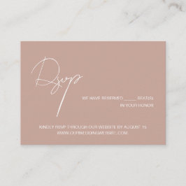 Tarjeta De Recepción Blush pink elegant script wedding website RSVP