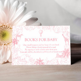 Tarjeta De Recepción Blush Pink Jungle Safari Animals Books for Baby