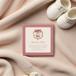 Tarjeta De Recepción Blush Pink Textured Hedgehog Baby Shower Book