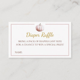 Tarjeta De Recepción Blush Pumpkin Fall Baby Shower Diaper Raffle Card