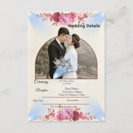 Tarjeta De Recepción Blush Rose Church Wedding Enclosure Card