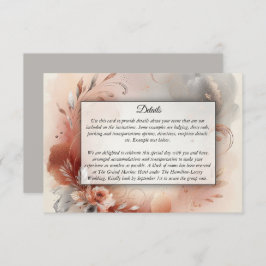 Tarjeta De Recepción Blushing Petals and Silver Swirls Wedding