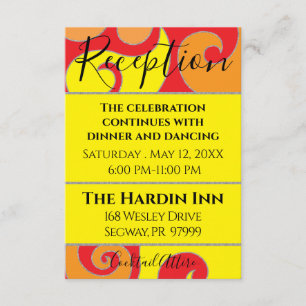Tarjeta De Recepción BM Bat Mitzvah Bar Mitzvah Swirls Design