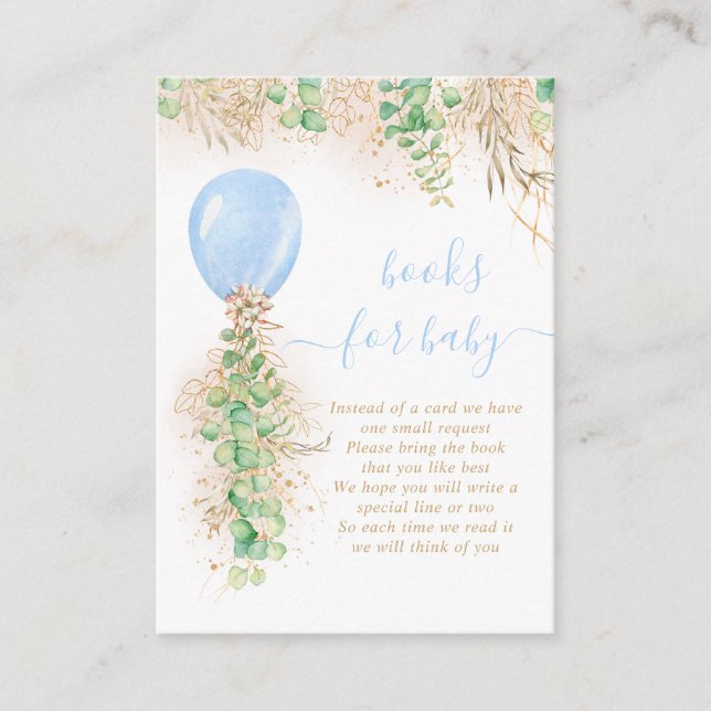 Tarjeta De Recepción Boche Balón Eucalyptus Purpurina de Oro Libro Para (Anverso)