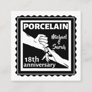 Tarjeta De Recepción boda 18 aniversario porcelana tradicional