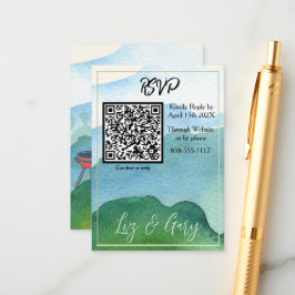 Tarjeta De Recepción Boda acuarela BBQ RSVP