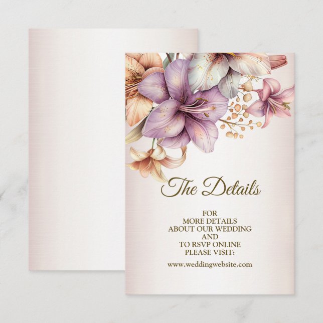 Tarjeta De Recepción Boda acuarela Boho Flores rosas elegantes (Anverso / Reverso)