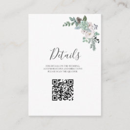 Tarjeta De Recepción Boda acuarela de invierno