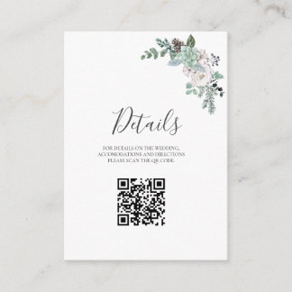 Tarjeta De Recepción Boda acuarela de invierno